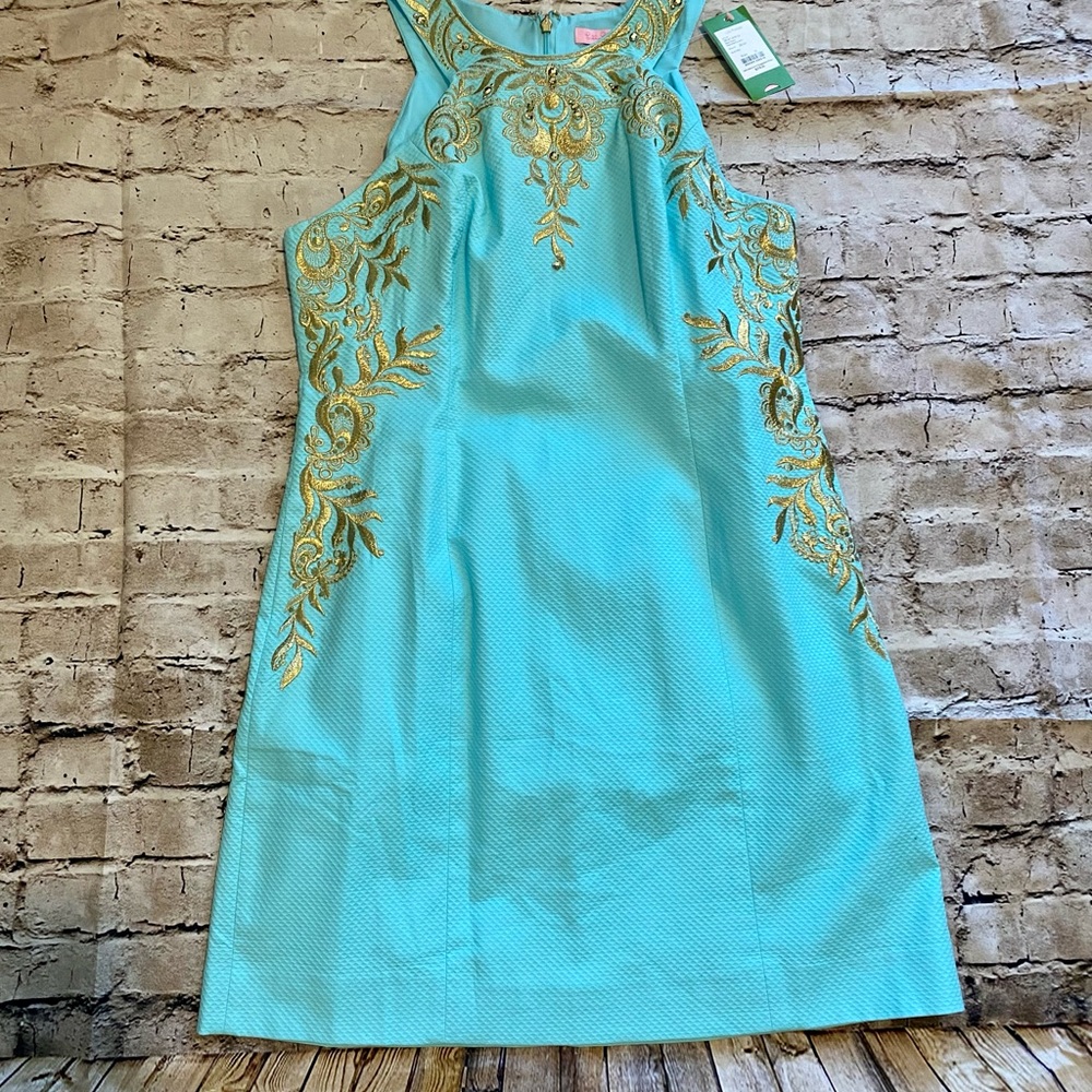 Lilly Pulitzer dress size 12. Turquoise and gold